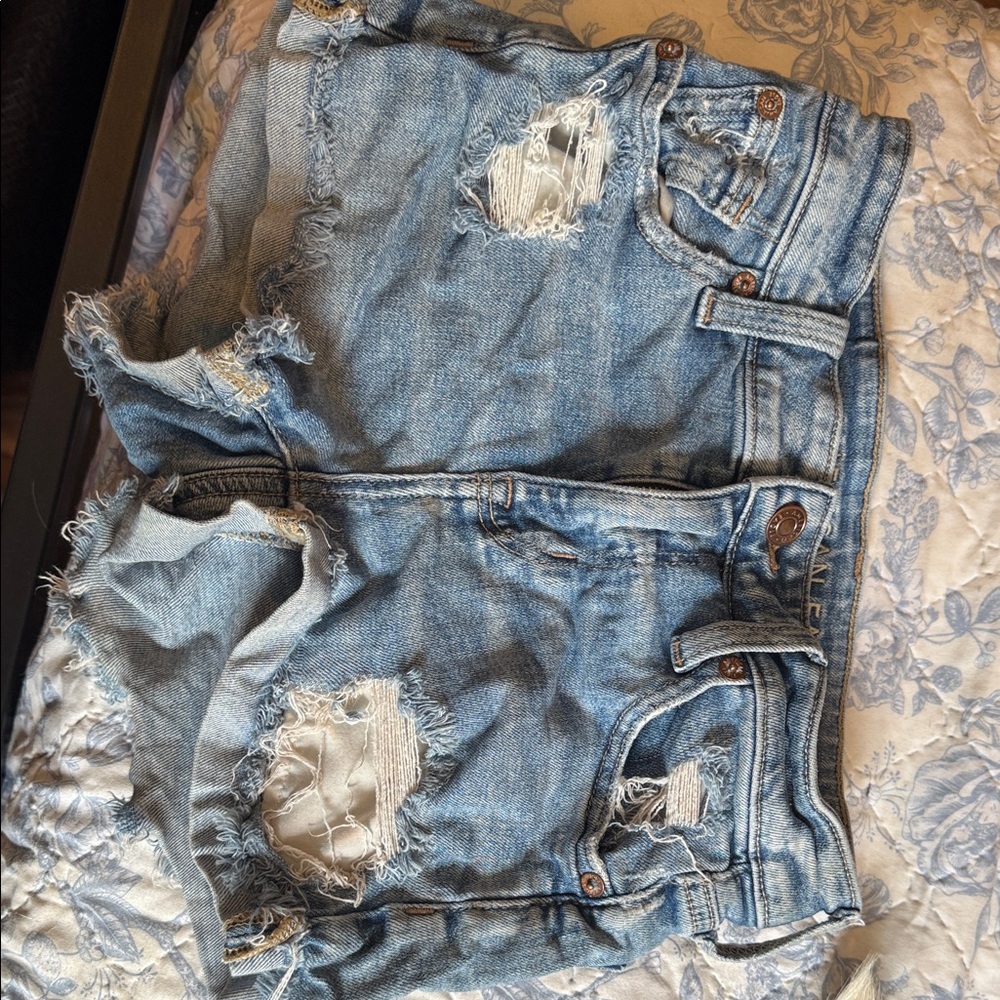 American Eagle Outfitters Ripped Blue Denim Shorts